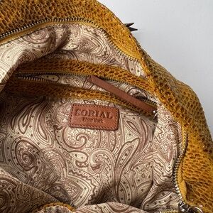 Sorial New York shimmery leather snakeskin Mustard Shoulder Bag